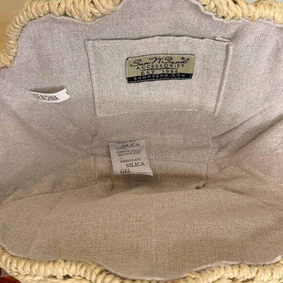 Sun n Sand‎ Woven Shell Clutch Handbag with Amber Beaded Strap - NWT - Picture 7 of 7